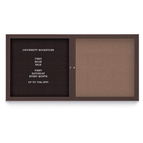 Corkboard, 42"x32", Medium Grey/Bronze
